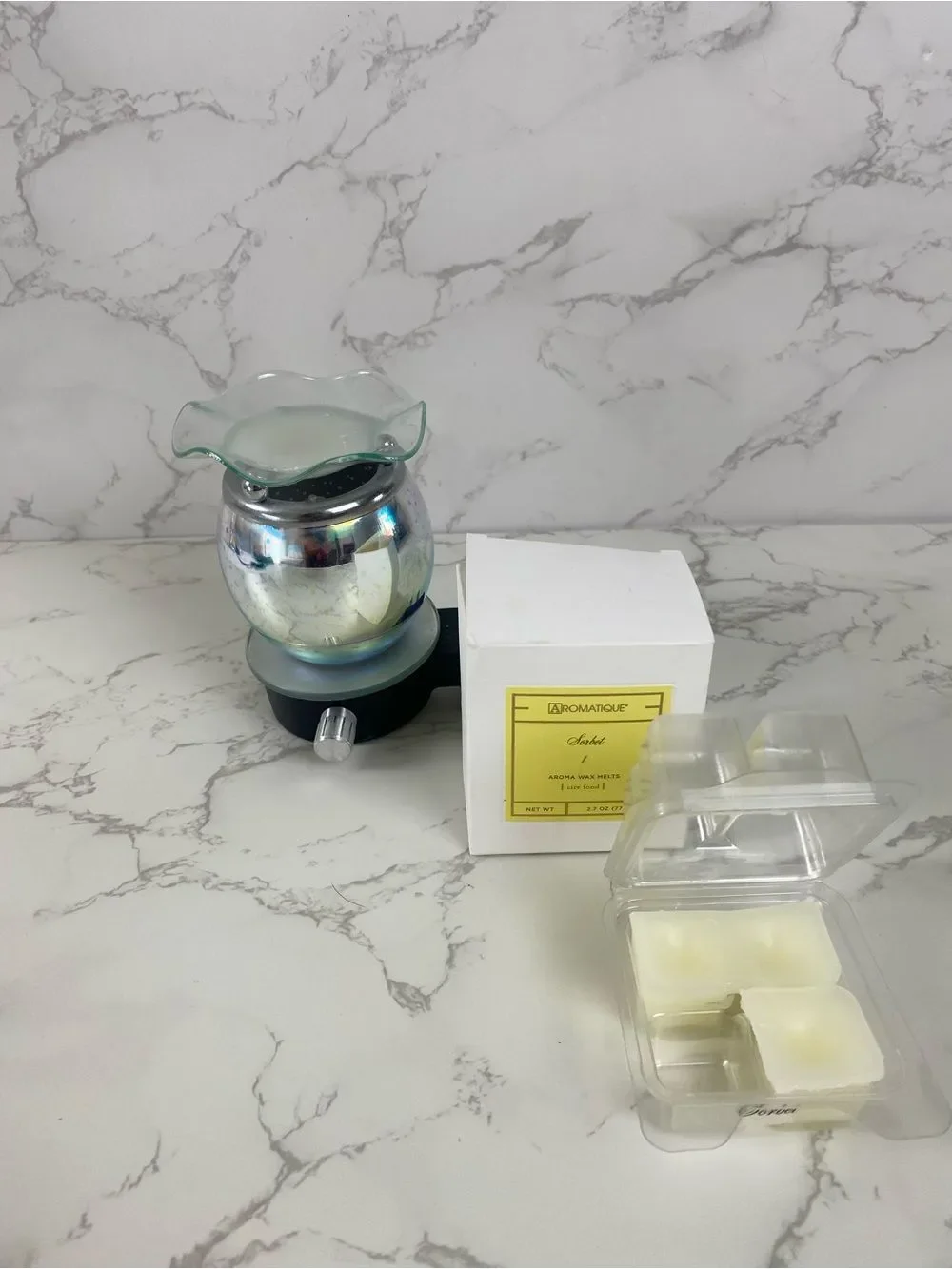 Iridescent Glass Electric Plug-In Wax Warmer - Multicolor Glow
